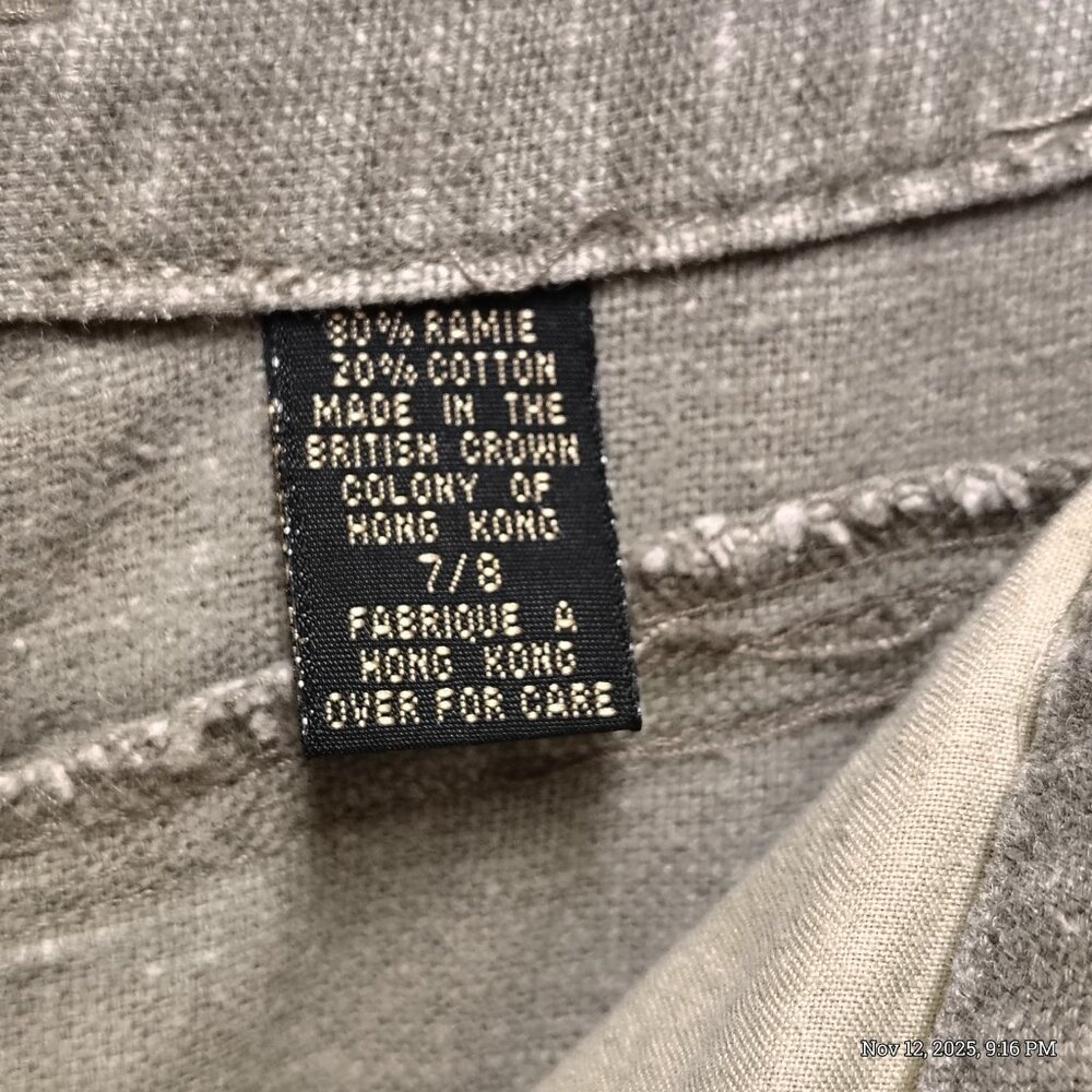 Vintage 90s Express Womens Olive Green Jeans High Waisted Tapered Leg Baggy - Picture 10 of 11